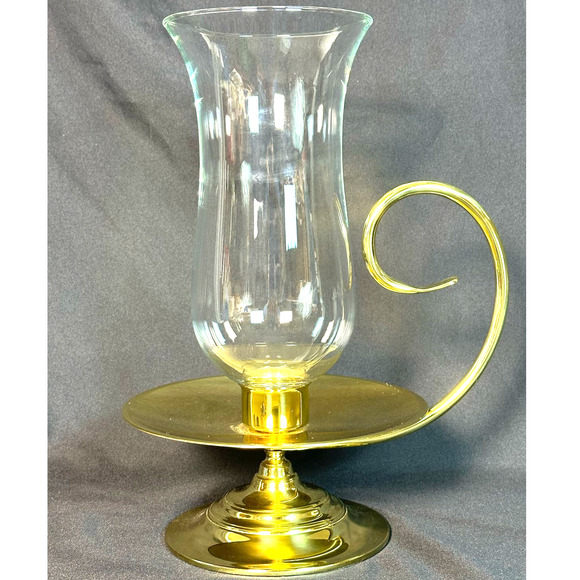 Baldwin USA Brass Hurricane Lamp Vintage Candleholder 13.5" tall-Stunning! - Picture 10 of 14